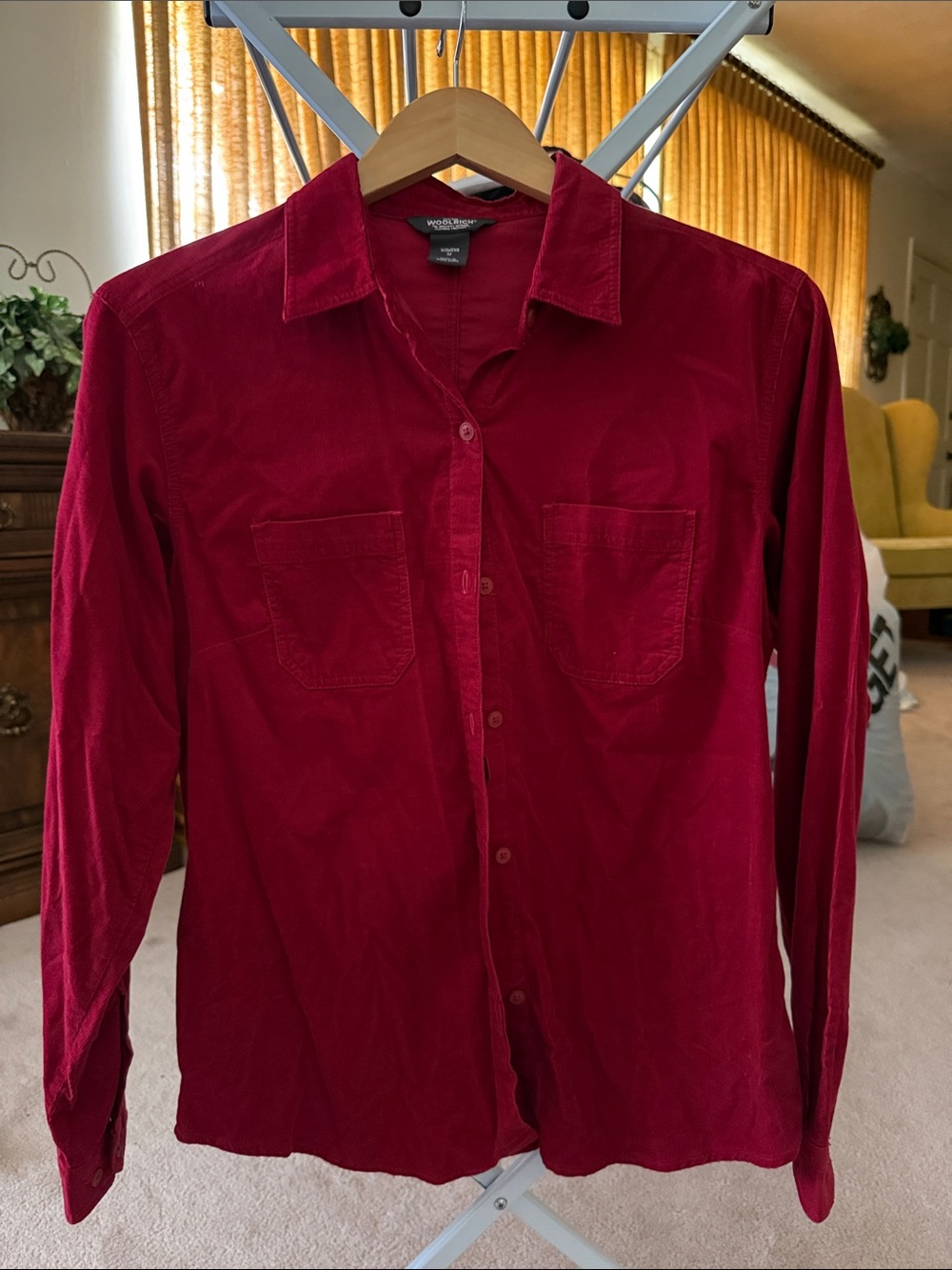Woolrich Women's Long Sleeve Corduroy Shirt Jacket - Red